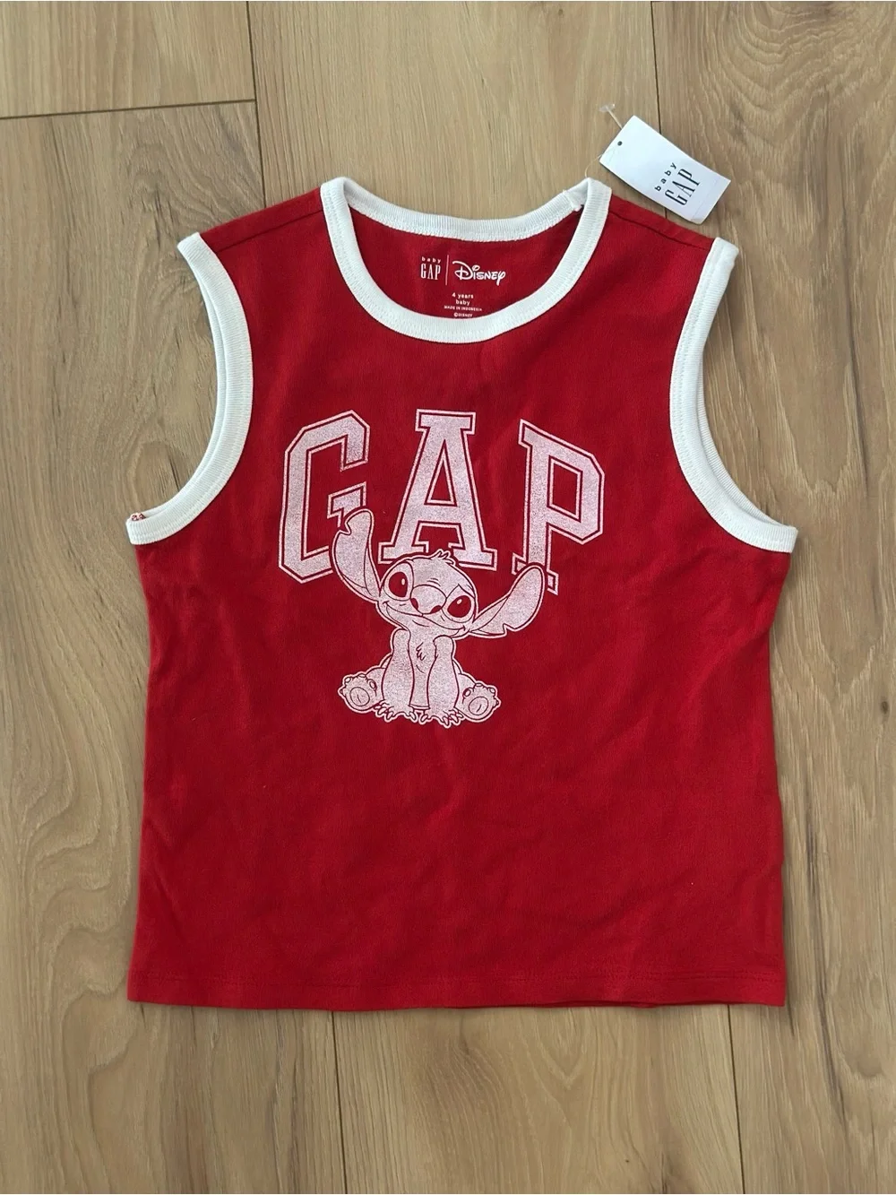 NWT Baby Gap Disney Lilo & Stitch Red Ringer Tank Top Graphic Tee Size 4T